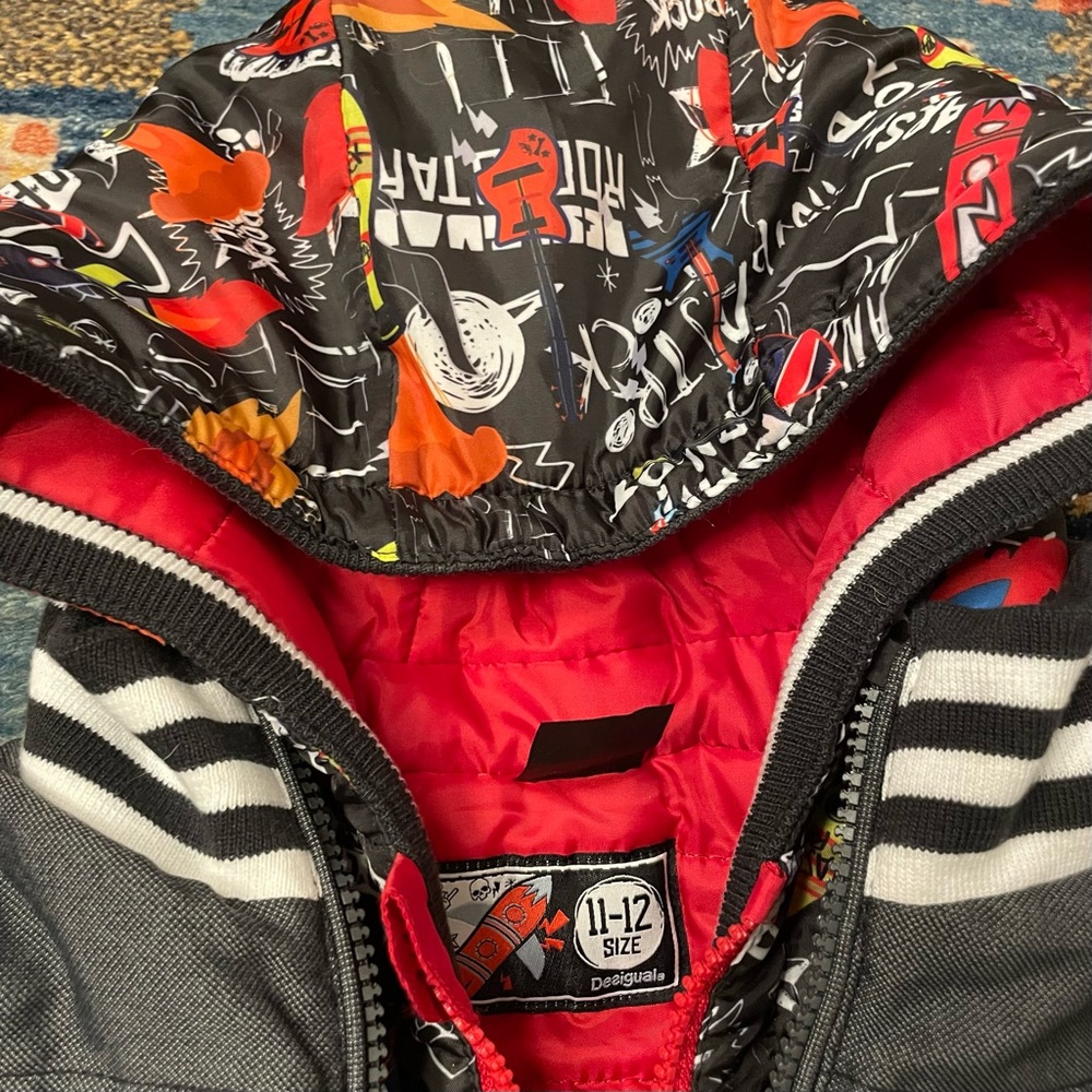 Size 12 Desigual Super Cool NWT Jacket « Rock & Roll Astronaut » - Picture 3 of 12